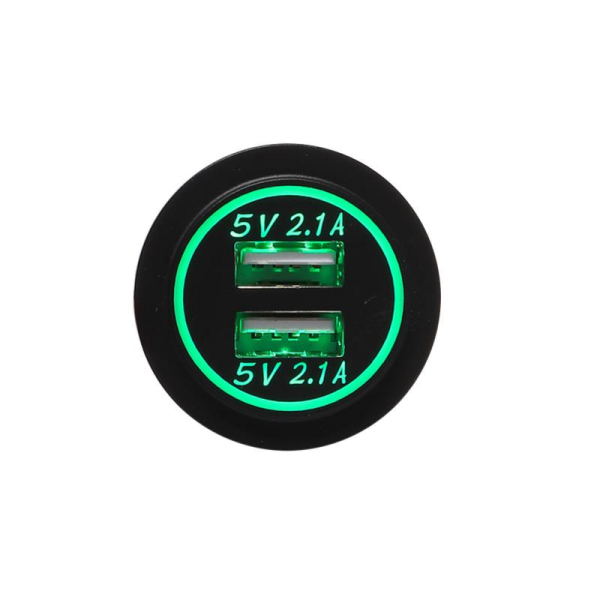 USB Ladeadapter 12V/24V 4.2A zur Installation / grün